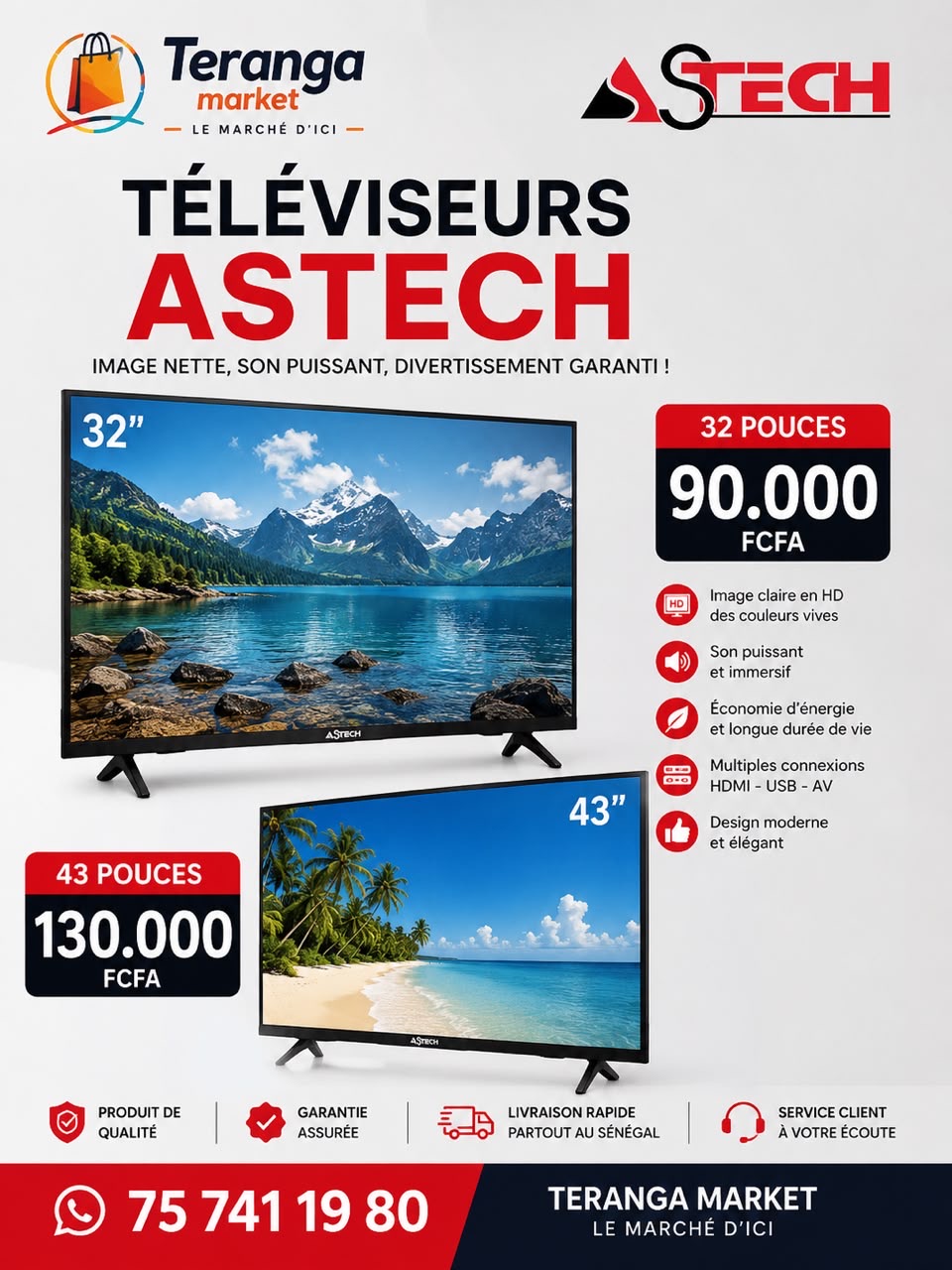 Campagne téléviseurs AS Tech — Teranga Market